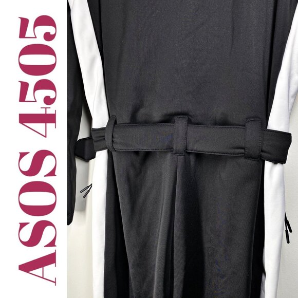 NWT ASOS 4505 MEN’S BLACK SKI SUIT BELTED HOOD WHITE RACING STRIPE MONOCHROME, S - Picture 10 of 16